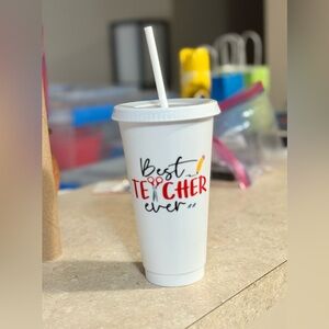 Teacher White Plastic Cup